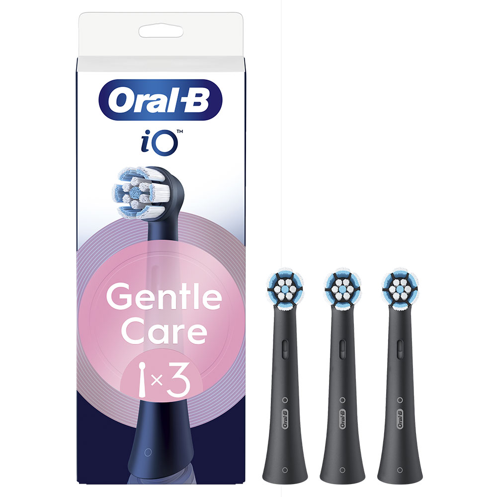 Oral-B iO Brossettes pour Brosse à dents électrique Noires Gentle Care x3