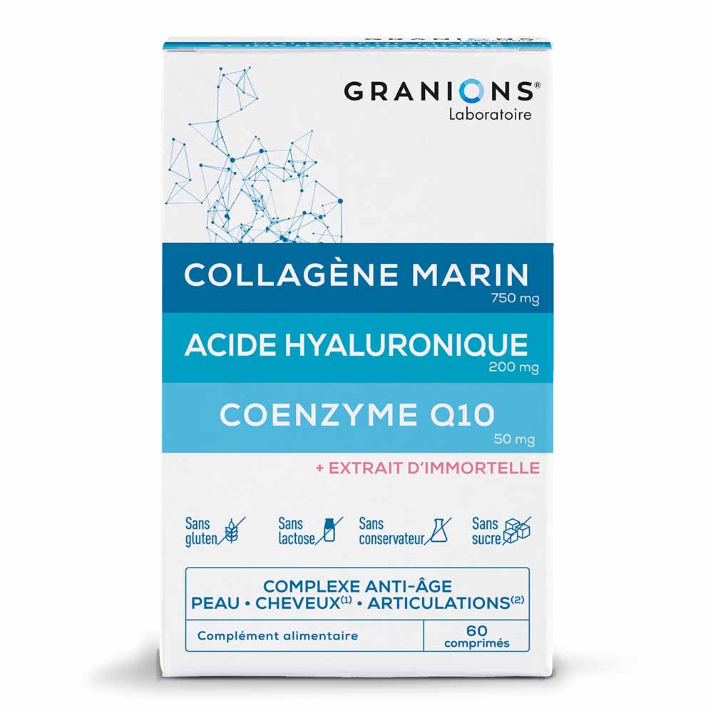 Granions Complexe Complexe Anti-Age Collagène Acide Hyaluronique et CoEnzyme Q10 60 Comprimés