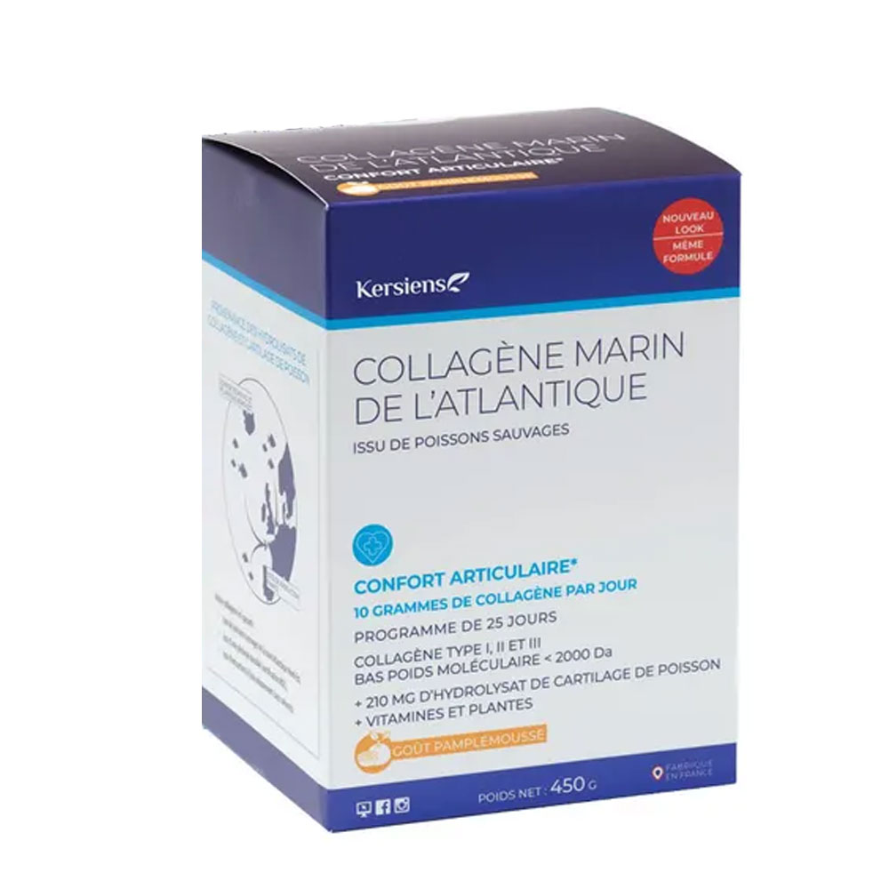 Kersiens Collagène Marin de l'Atlantique Confort Articulaire Goût Pamplemousse 450g