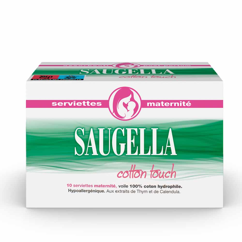 Saugella CottonTouch Serviettes Maternité Hypoallergénique x10
