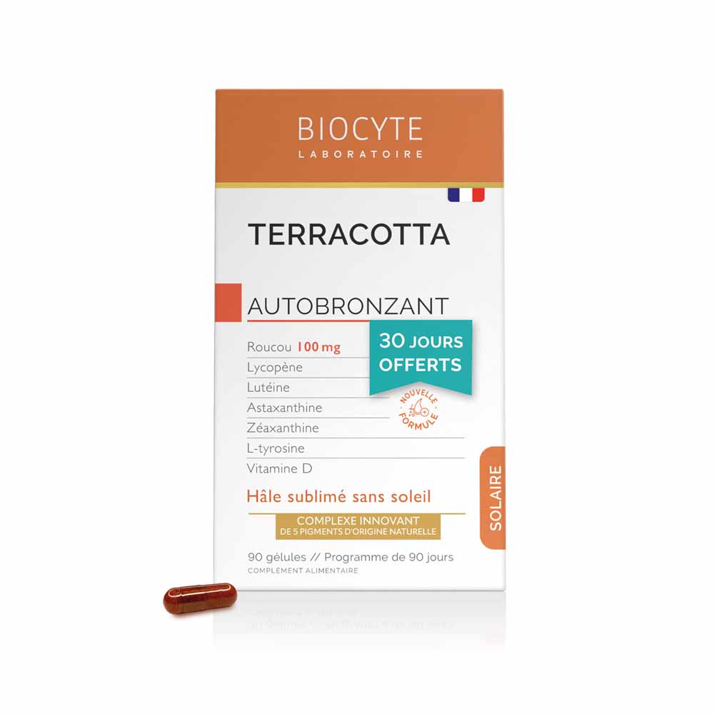 Biocyte Solaire Terracotta Autobronzant Hâle sublimé sans soleil 90 Gélules