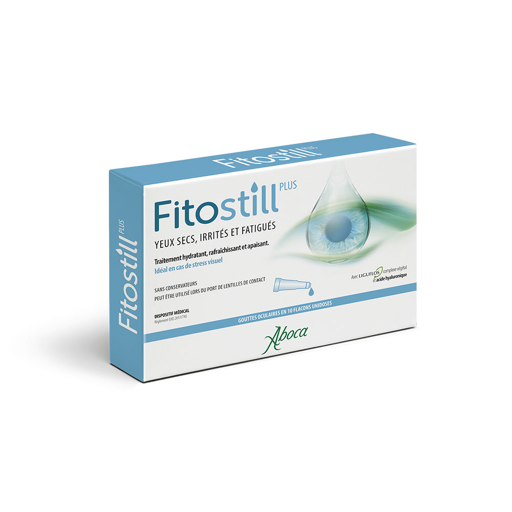 Aboca Yeux Fitostill Plus Gouttes Oculaires Protectrices & Apaisantes Yeux Irrités 10 Flacons Unidoses
