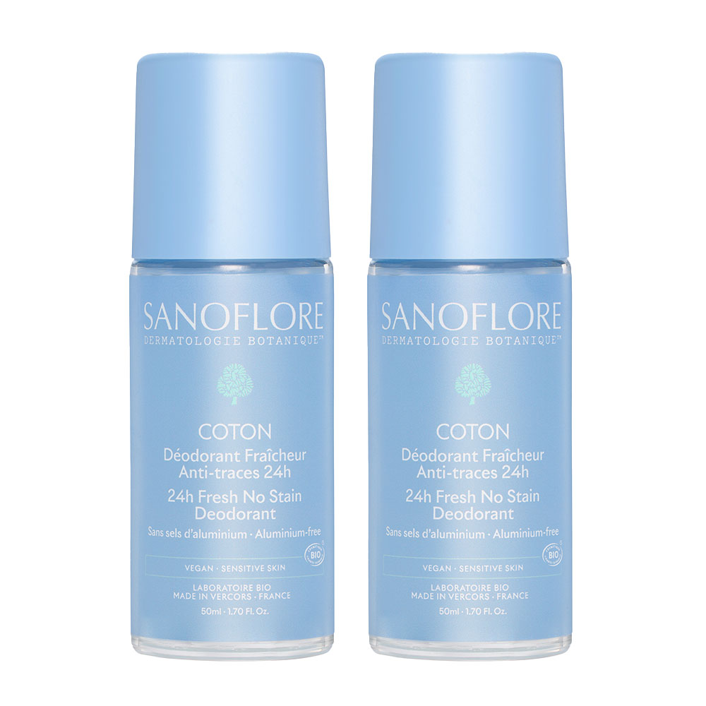 Sanoflore Deodorants Coton Fraîcheur & Anti-Traces 24h 2x50ml