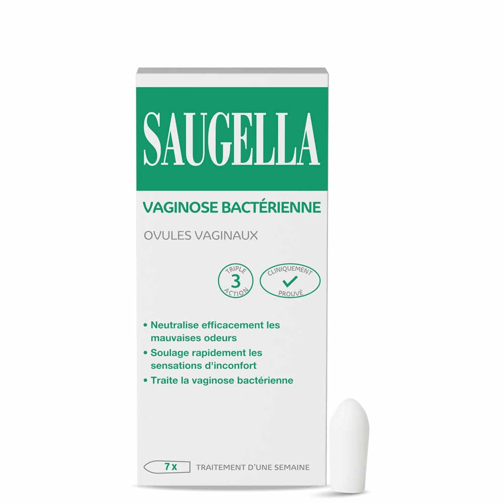 Saugella Ovules Vaginaux Triple effet Traitement Vaginose Bactérienne x7