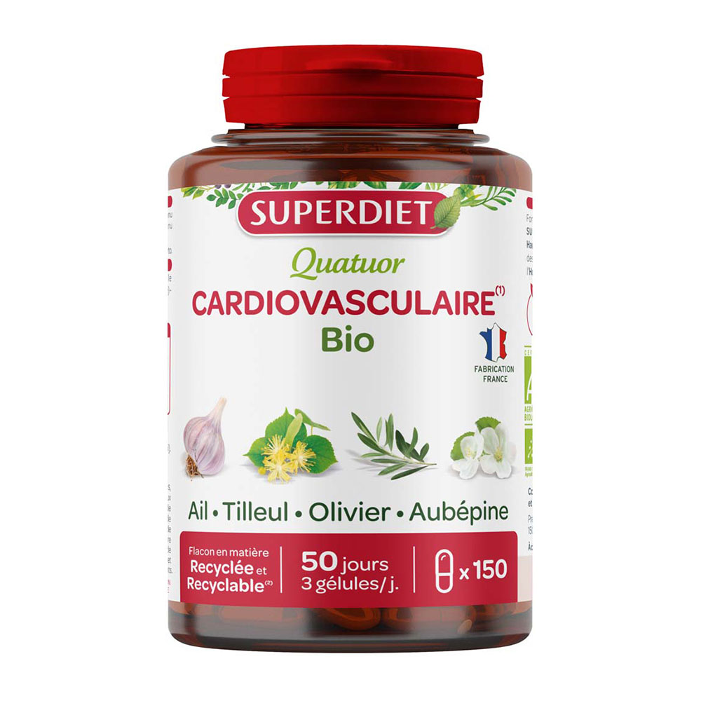 Superdiet Quatuor Cardiovasculaire Ail Bio 150 Gélules