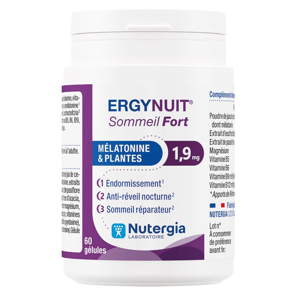 Nutergia Ergynuit Sommeil Fort - Mélatonine & Plante 60 gélules