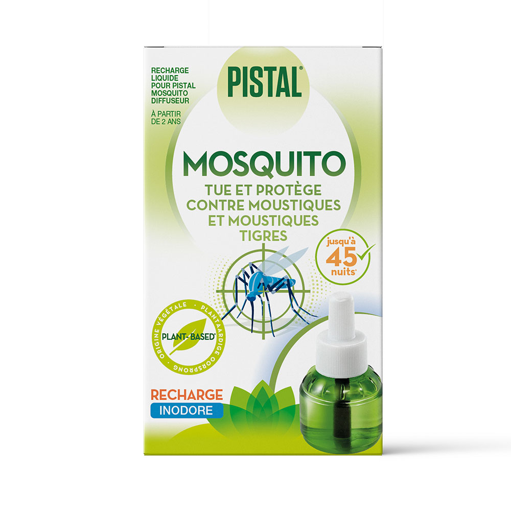 Pistal Mosquito Recharge pour Diffuseur anti-moustiques Végétale 45 nuits