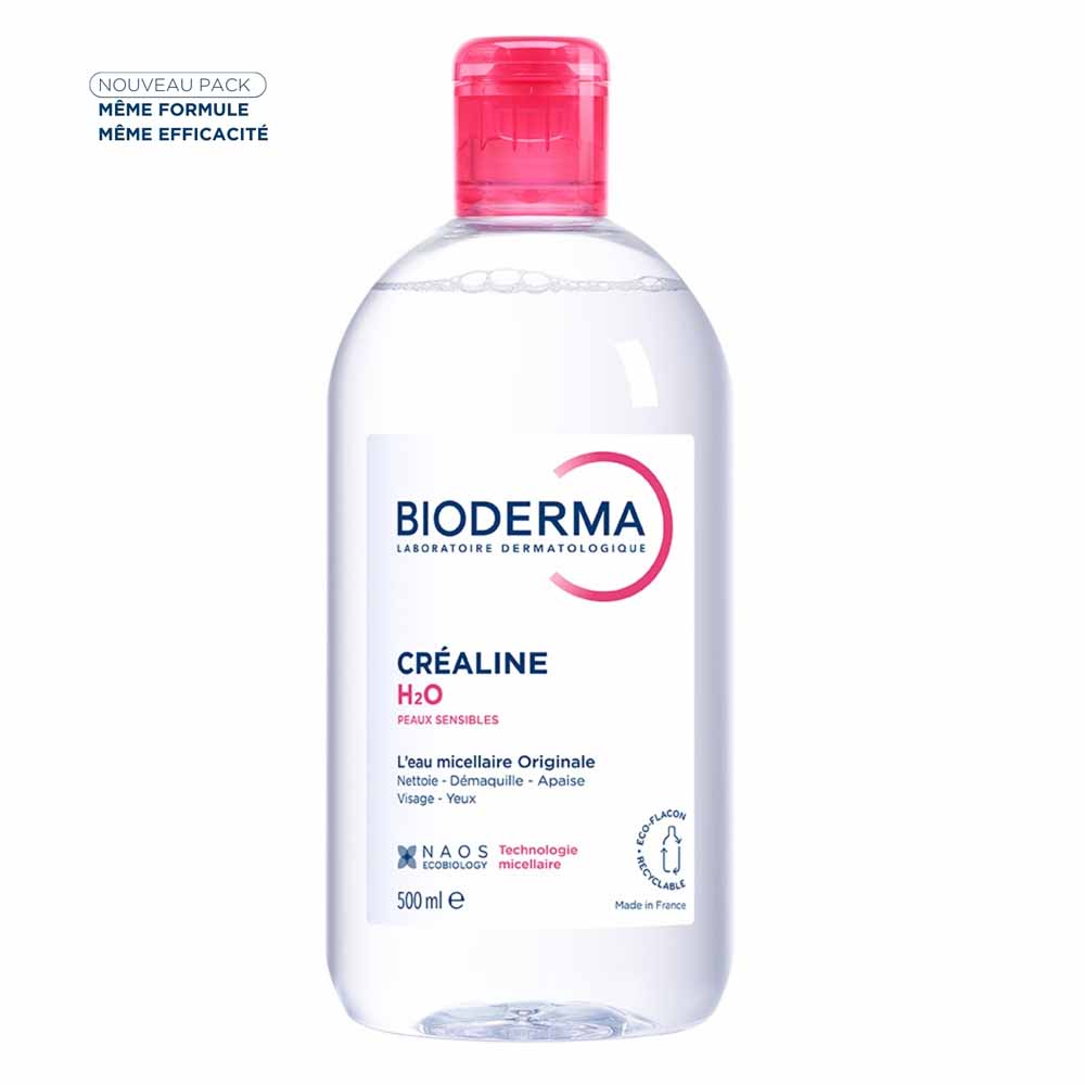 Eau micellaire sans parfum 500ml Crealine H2O Peaux sensibles, normales à mixtes Bioderma
