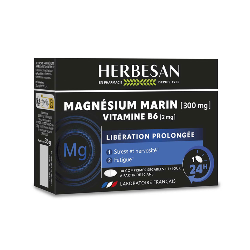 Herbesan Magnésium et vitamine B6 LP 30 comprimés