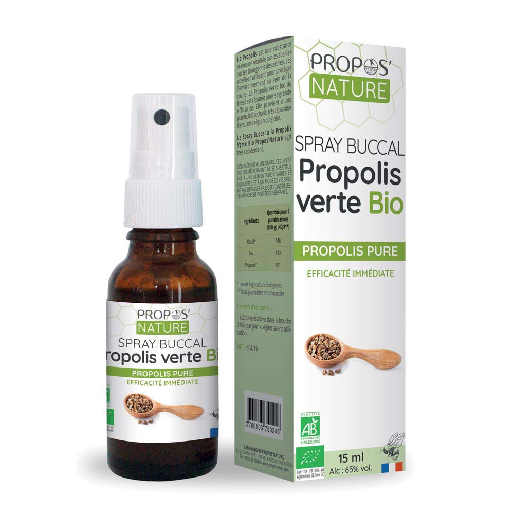 Propos'Nature Spray Buccal A La Propolis Verte Bio 15ml