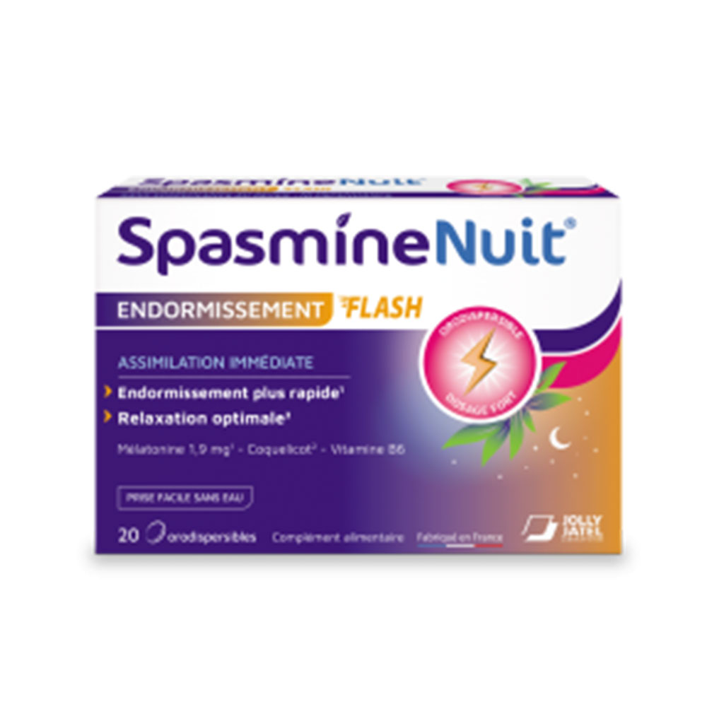 Jolly Jatel Laboratoires SpasmineNuit Endormissement Flash 1.9mg 20 comprimés orodispersibles