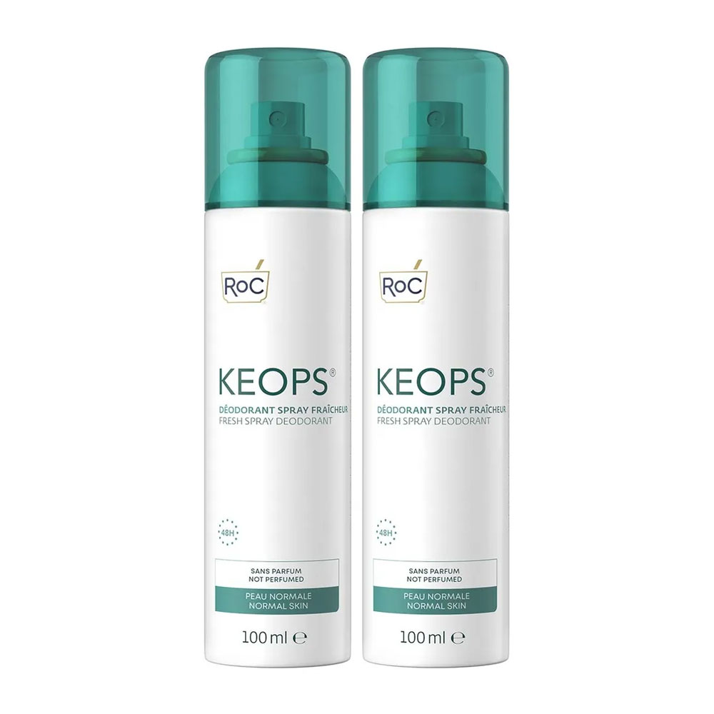 Roc Keops Déodorant Spray Fraîcheur 48h 2x100ml