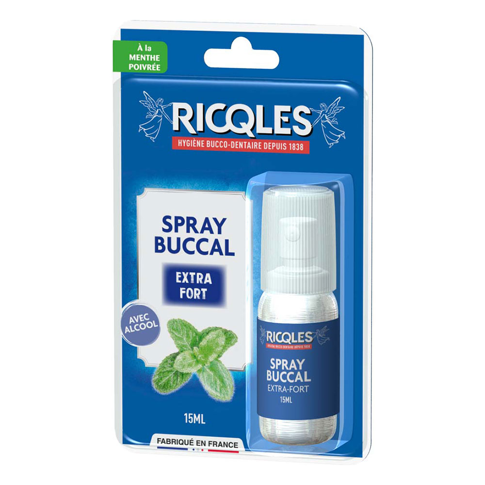 Ricqles Spray Buccal Menthe Poivrée Avec Alcool 15ml