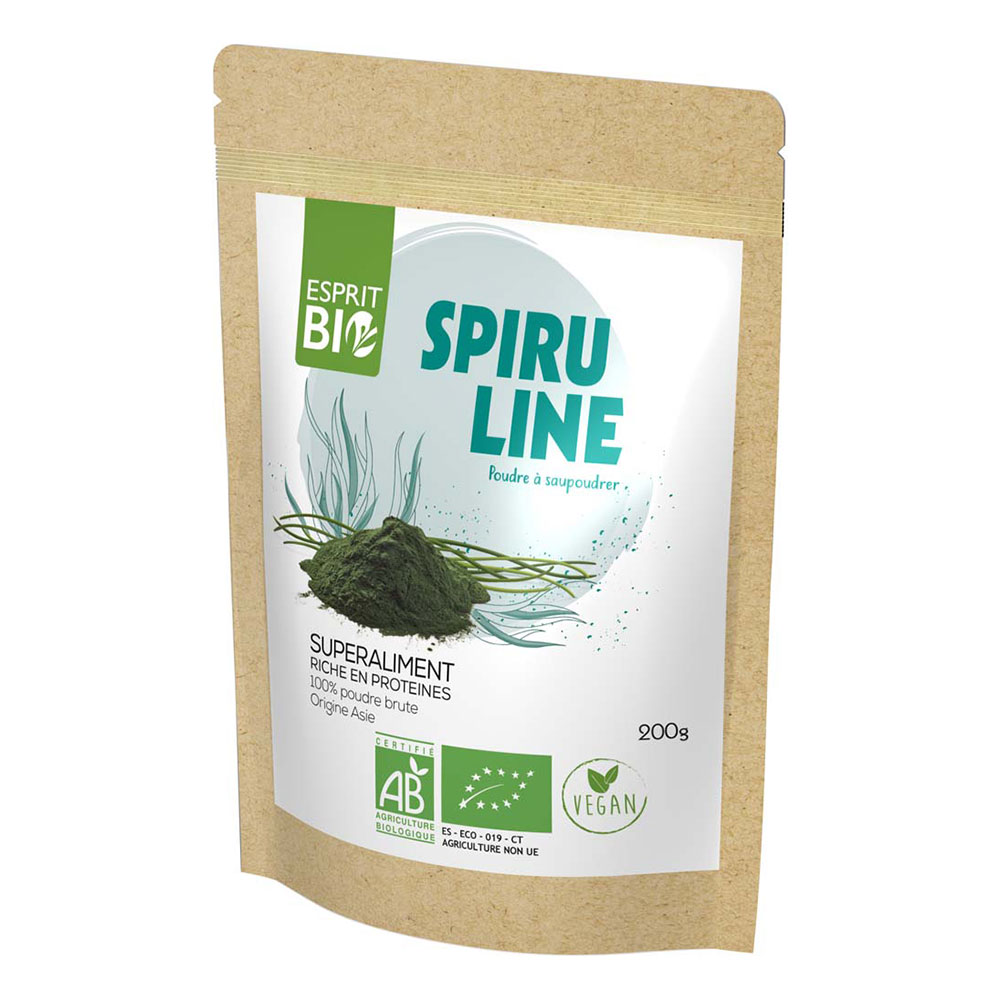 Esprit Bio Spiruline En Poudre Bio À Saupoudrer 200g