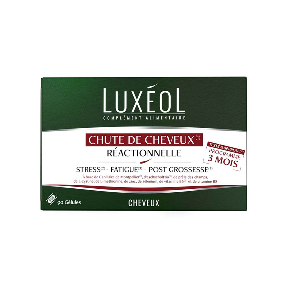 Luxeol Chute de Cheveux Réactionnelle 90 Gélules