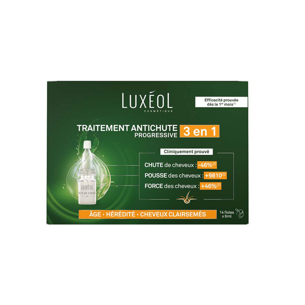 Luxeol Traitement Antichute Progressive 3 En 1 14 Fioles De 6ml