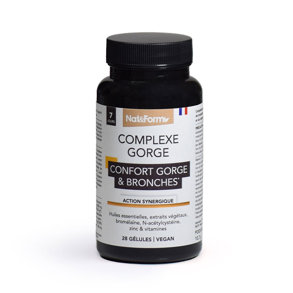 Nat&Form Complexe Gorge & Bronches 28 gélules