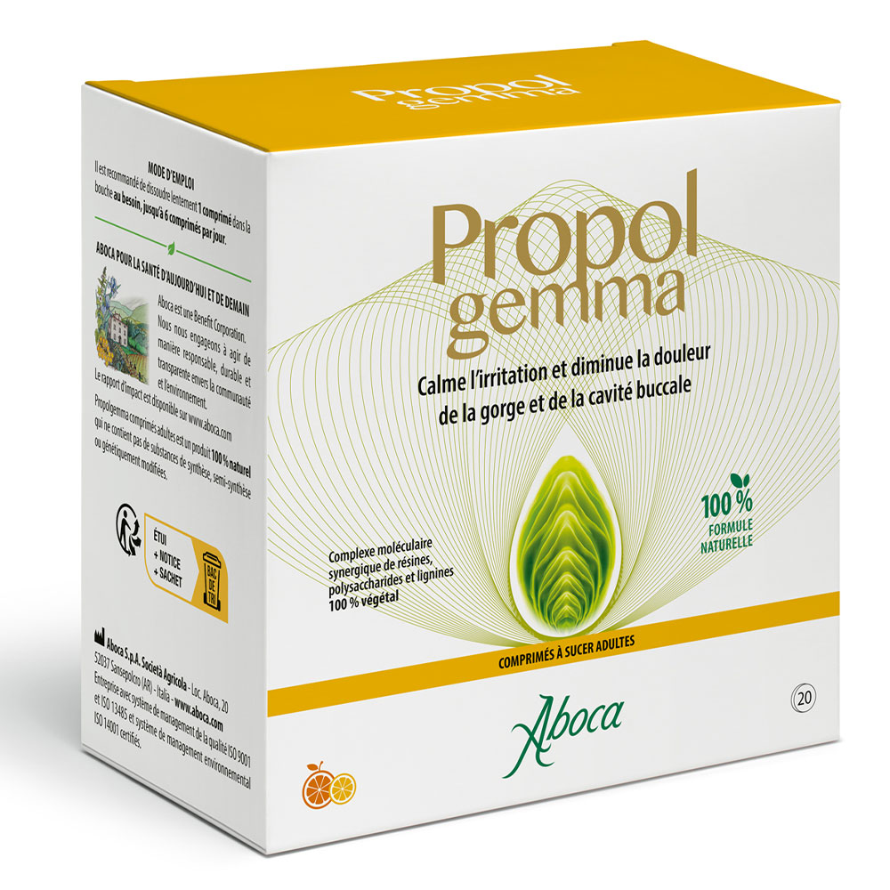 Aboca Propol Gemma Mal de Gorge & Cavité Orale 20 comprimés à sucer