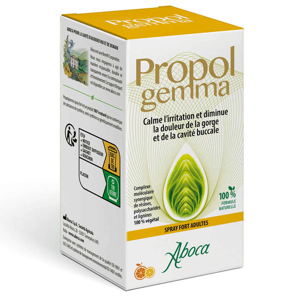 Aboca Propolgemma Spray Fort Adultes Mal de Groge & Cavité Orale 30ml