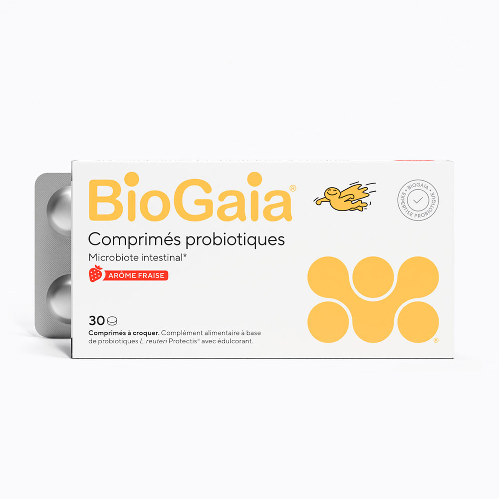 Biogaia Probiotiques Arôme Fraise x30 Comprimés à Croquer