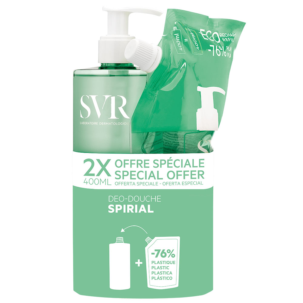 Svr Spirial Gel Douche Déodorant + Recharge 400ml+400ml