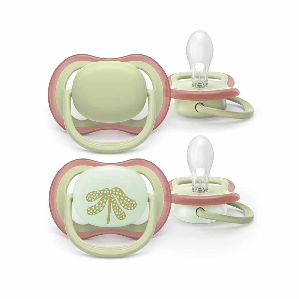 Avent Ultra-Air Sucettes symétriques silicone Day & Night 6 à 18 Mois x2