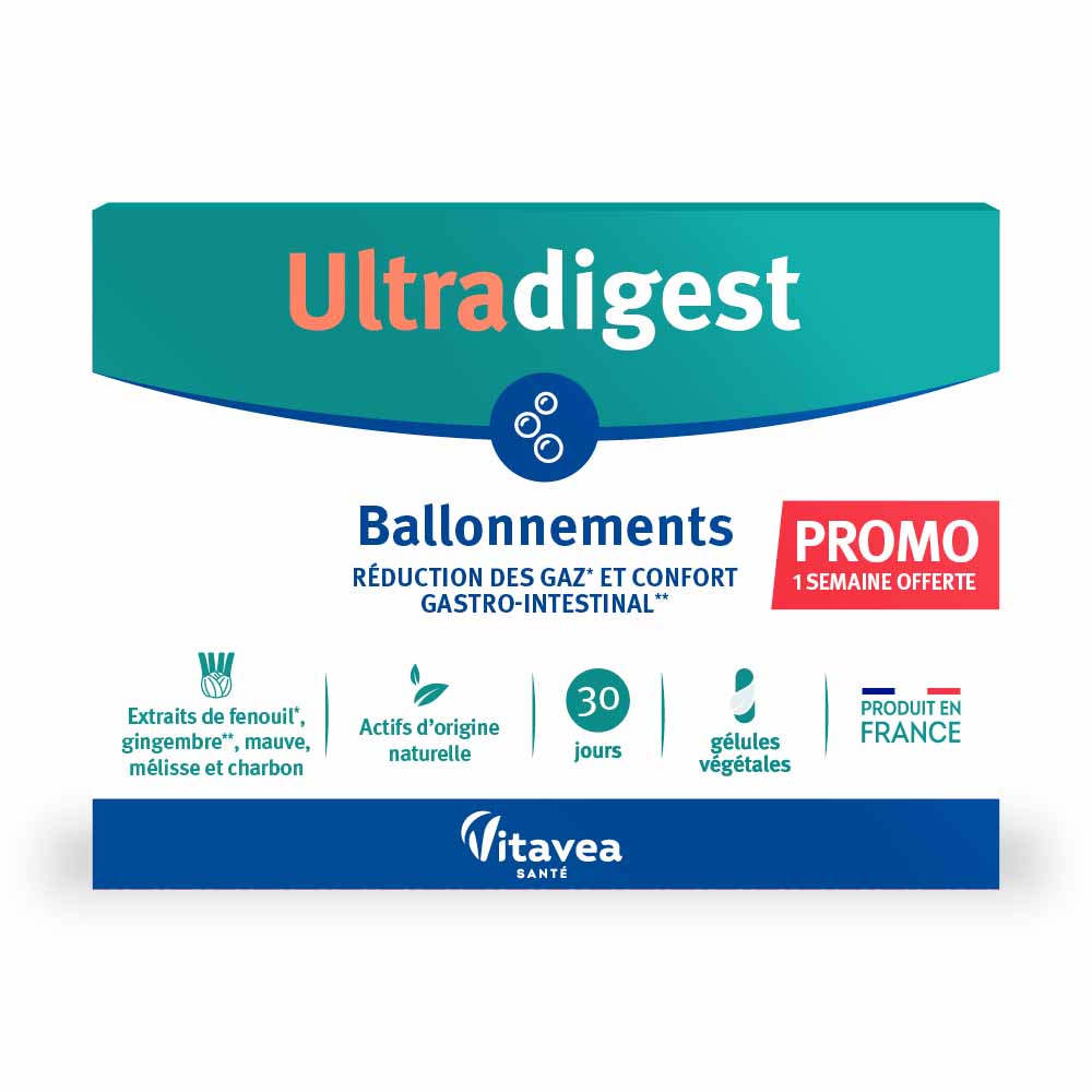 Vitavea Santé Ulradigest Ballonnements 90 Gélules