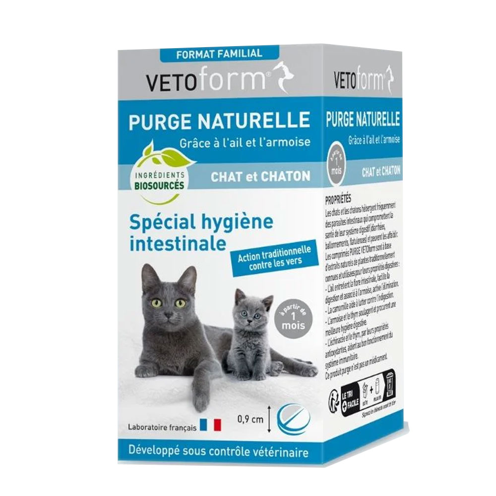 Purge format familial 50 comprimés Chat Chaton Vetoform