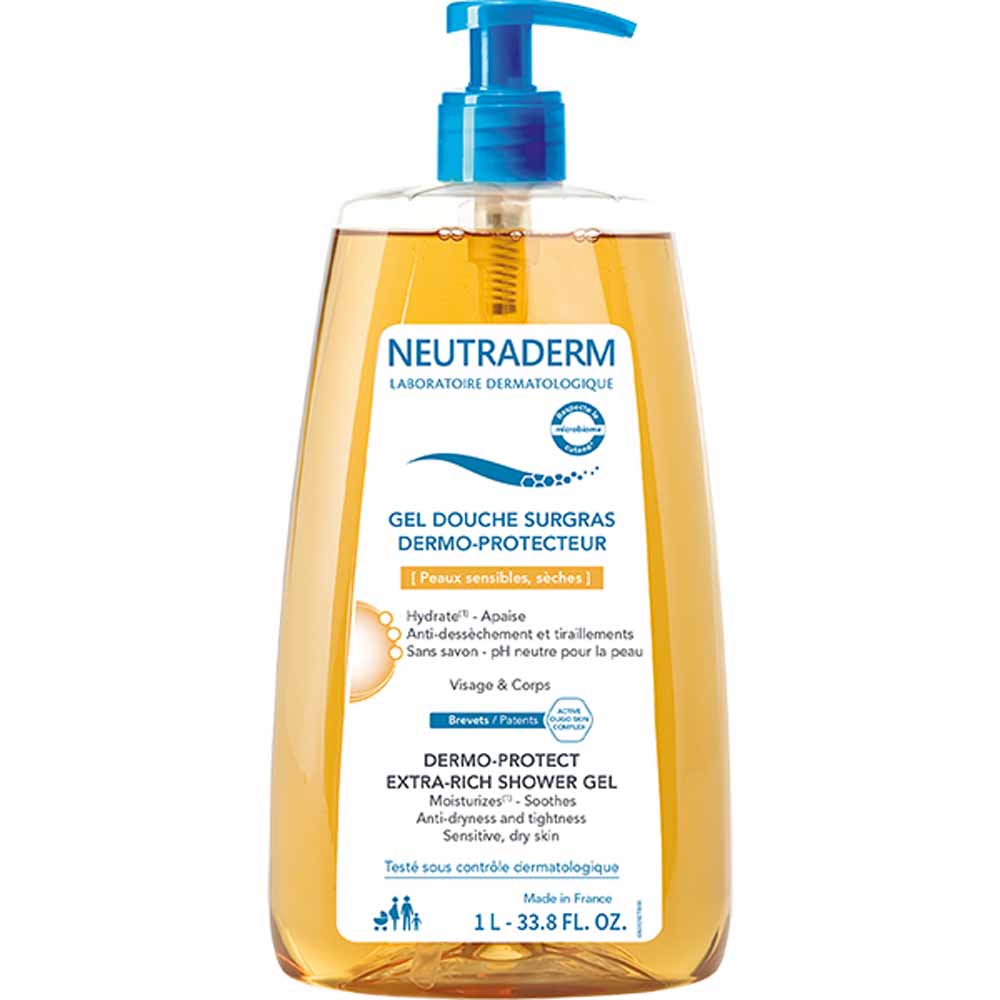 Neutraderm Gel Douche Surgras Dermo Protecteur Peaux Seches 1l