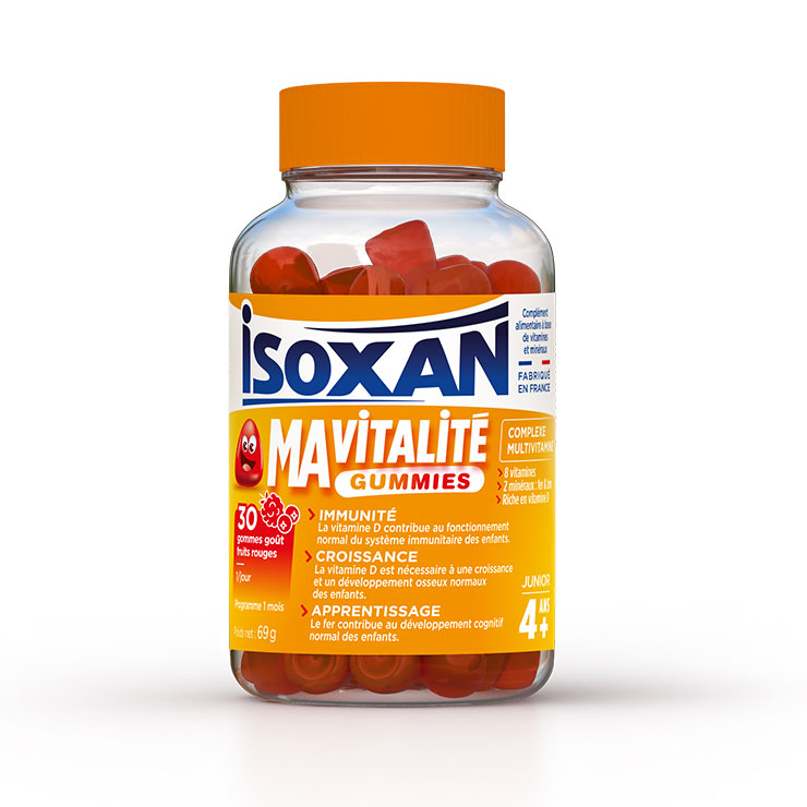 Isoxan Ma vitalité Immunité Croissance Apprentissage Goût Fruit Rouges Junior 30 gummies