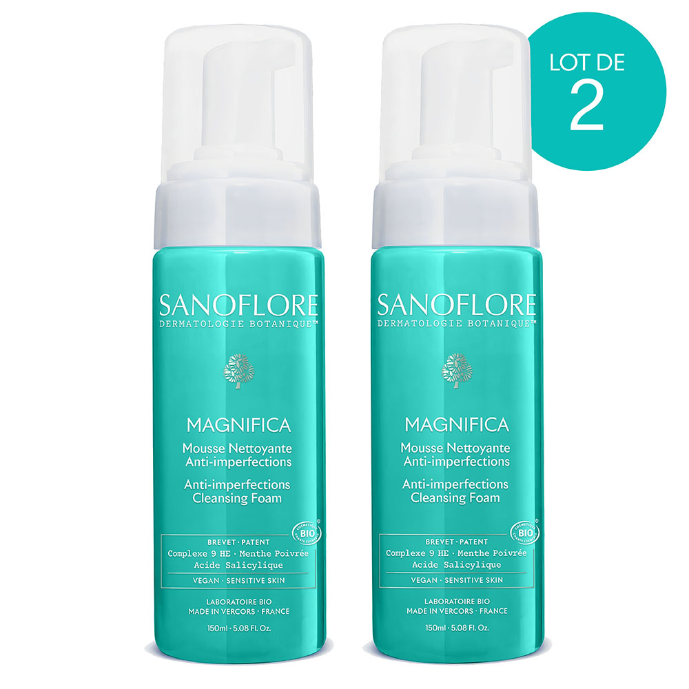 Sanoflore Magnifica Mousse Nettoyante Anti-Imperfections Bio 2x150 ml 300ml
