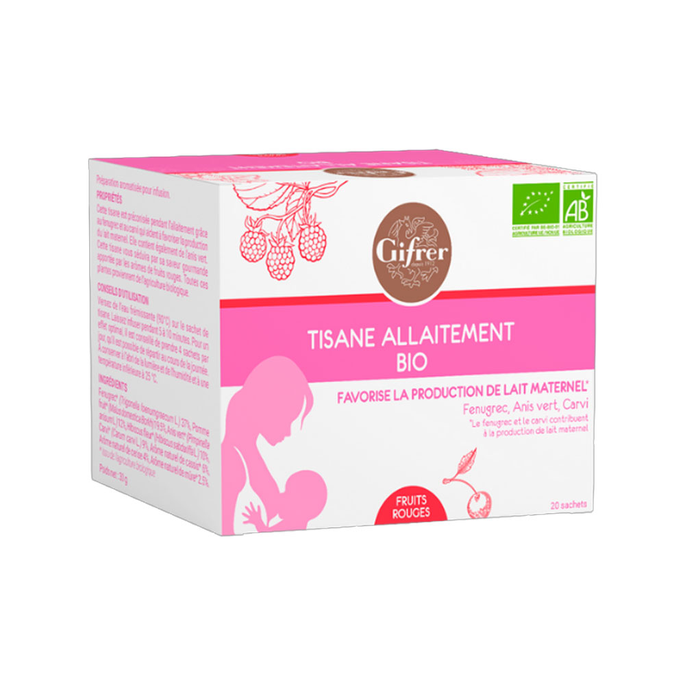 Gifrer Tisane Allaitement Fruits Rouges 20 Sachets