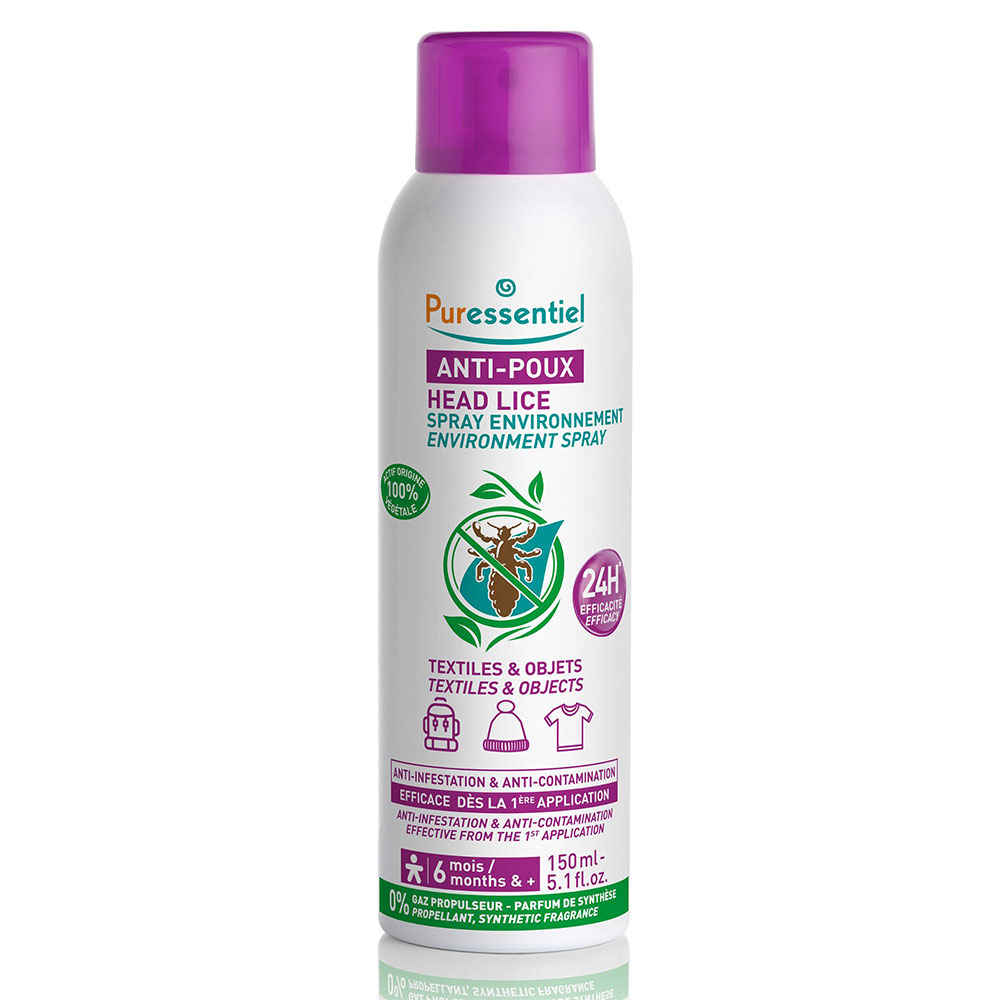 Puressentiel Anti-Poux Spray répulsif Environnement Textiles et objets 150ml