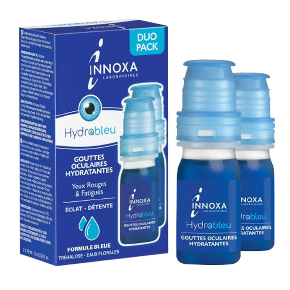 Innoxa Gouttes oculaires hydratantes yeux rouges et fatigués Formule bleue 2x10ml