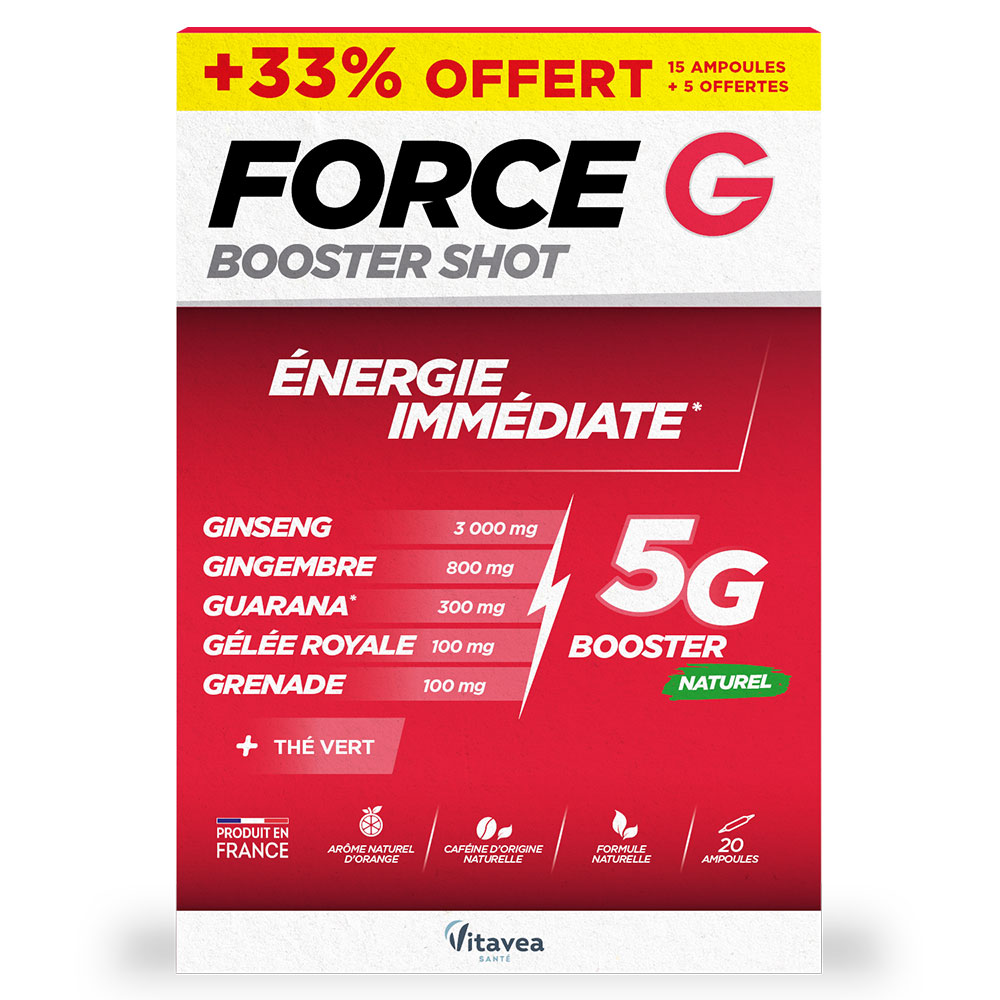 Vitavea Santé Force G Booster Shot Energie Immédiate 20 Ampoules