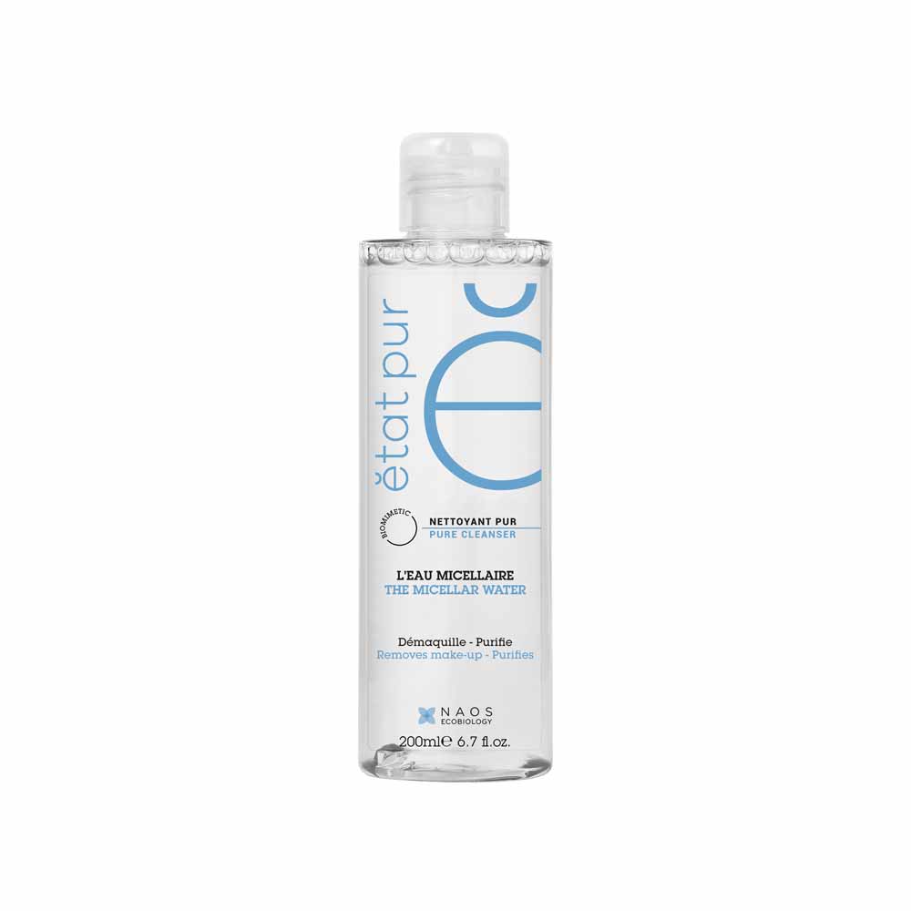 Etat Pur Nettoyants Purs Eau Micellaire Nettoyante Purifiante Visage et Yeux Peaux Mixtes à Grasses 200ml