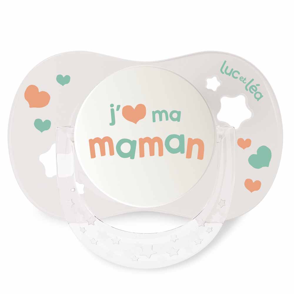 Luc Et Lea Sucette Symétrique Silicone J'aime 0 à 6 Mois