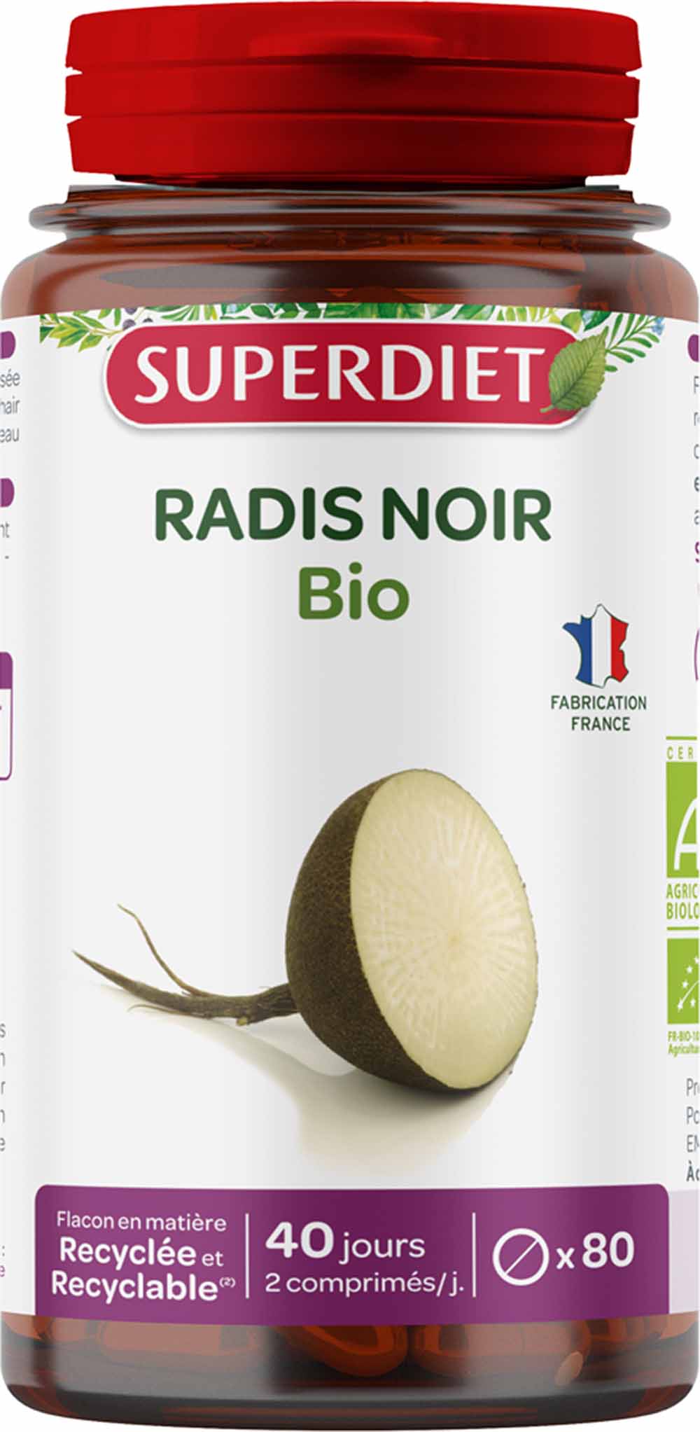 Superdiet Radis Noir Bio 80 comprimés