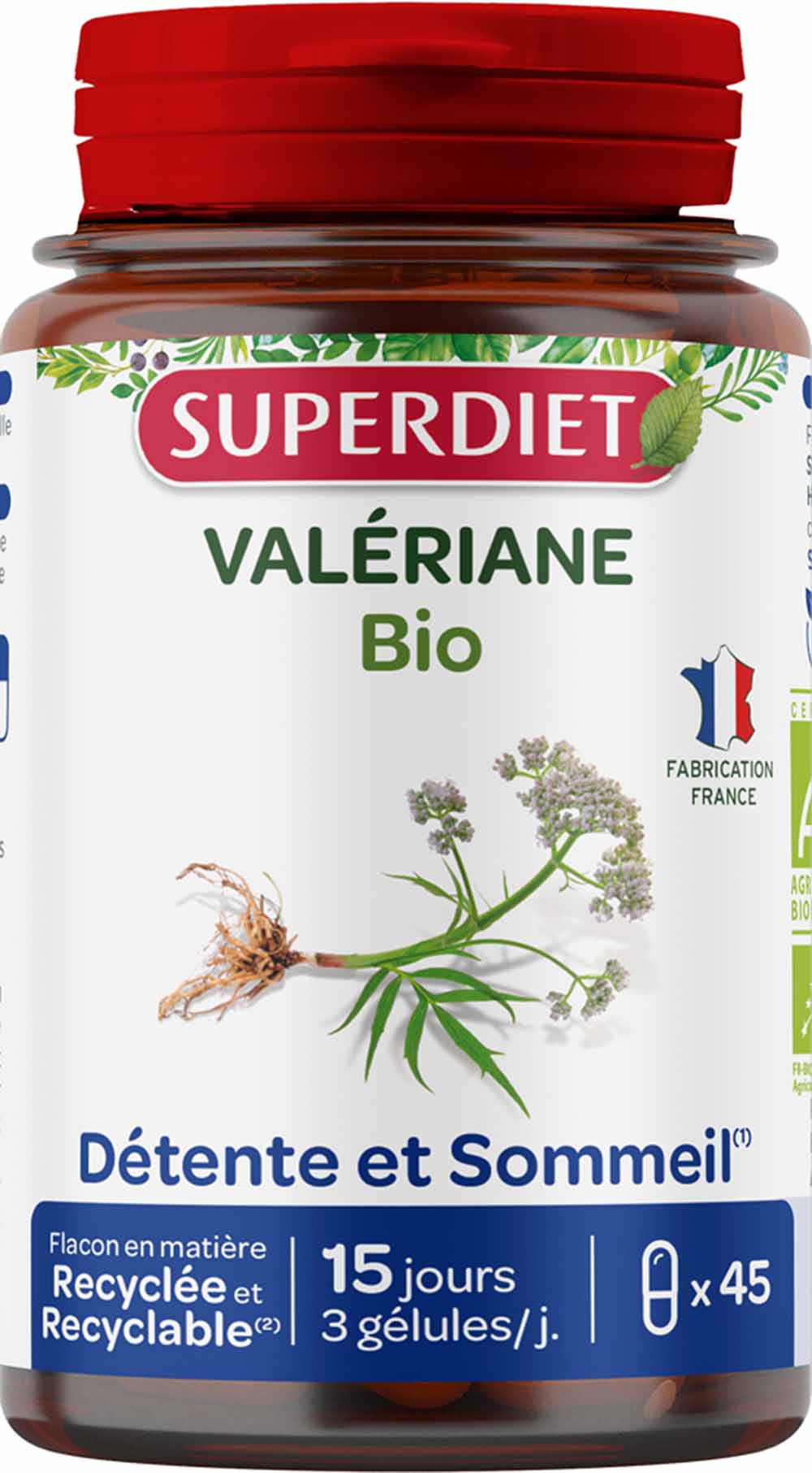 Superdiet Valeriane Bio 45 gélules