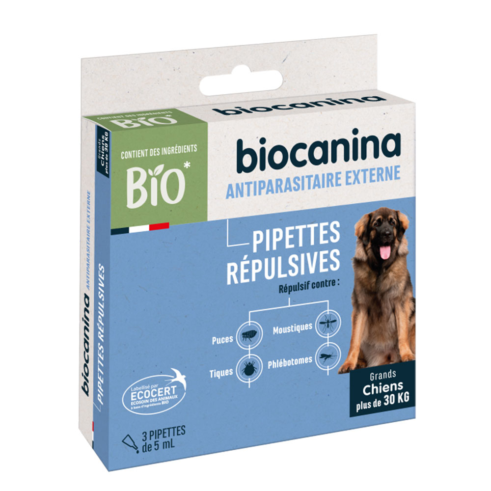 Biocanina Pipettes répulsives pour chien de plus de 30 kg x3