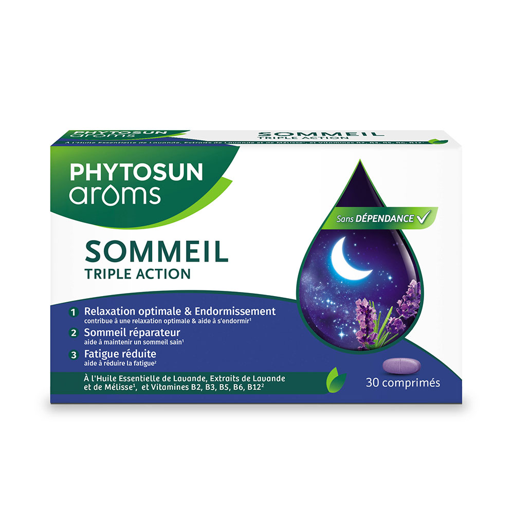 Phytosun Aroms Sommeil Triple Action aux Huiles Essentielles 30 comprimés