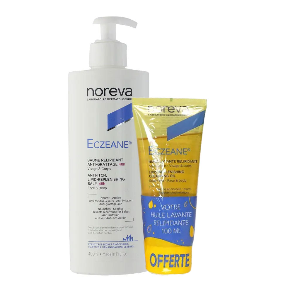 Noreva Eczeane Baume Relipidant Anti-Grattage 400ml + Huile Lavante 100ml