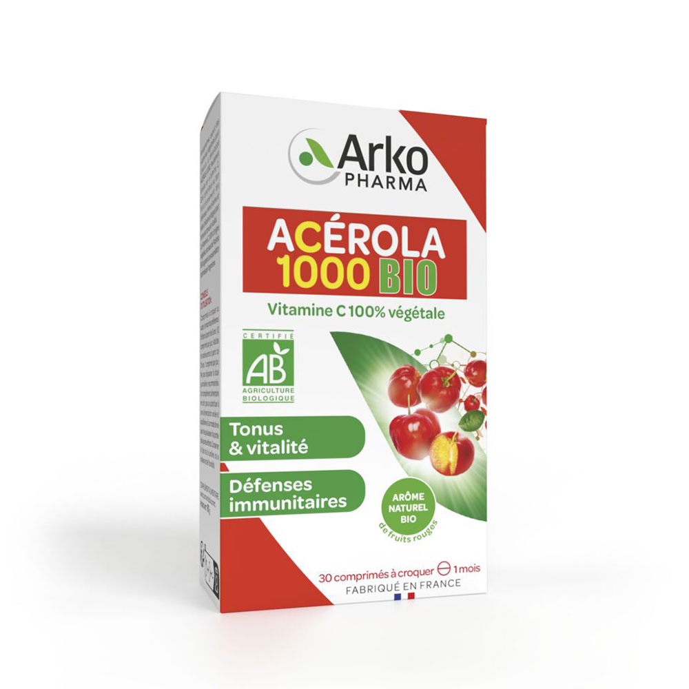 Arkopharma Azinc Acerola 1000 Vitamine C Naturelle Bio 30 Comprimes