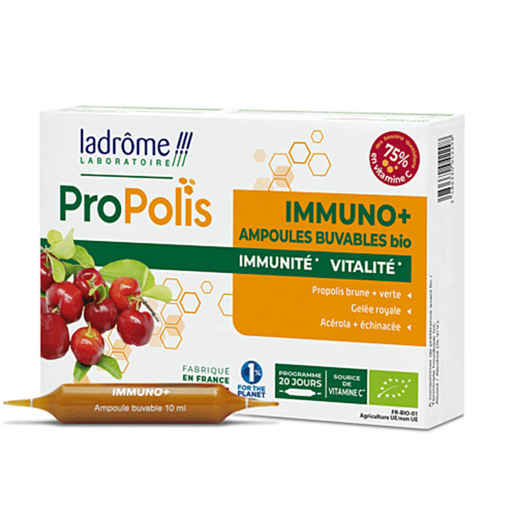 Ladrôme Propolis Immuno+ Bio 20 ampoules de 10ml