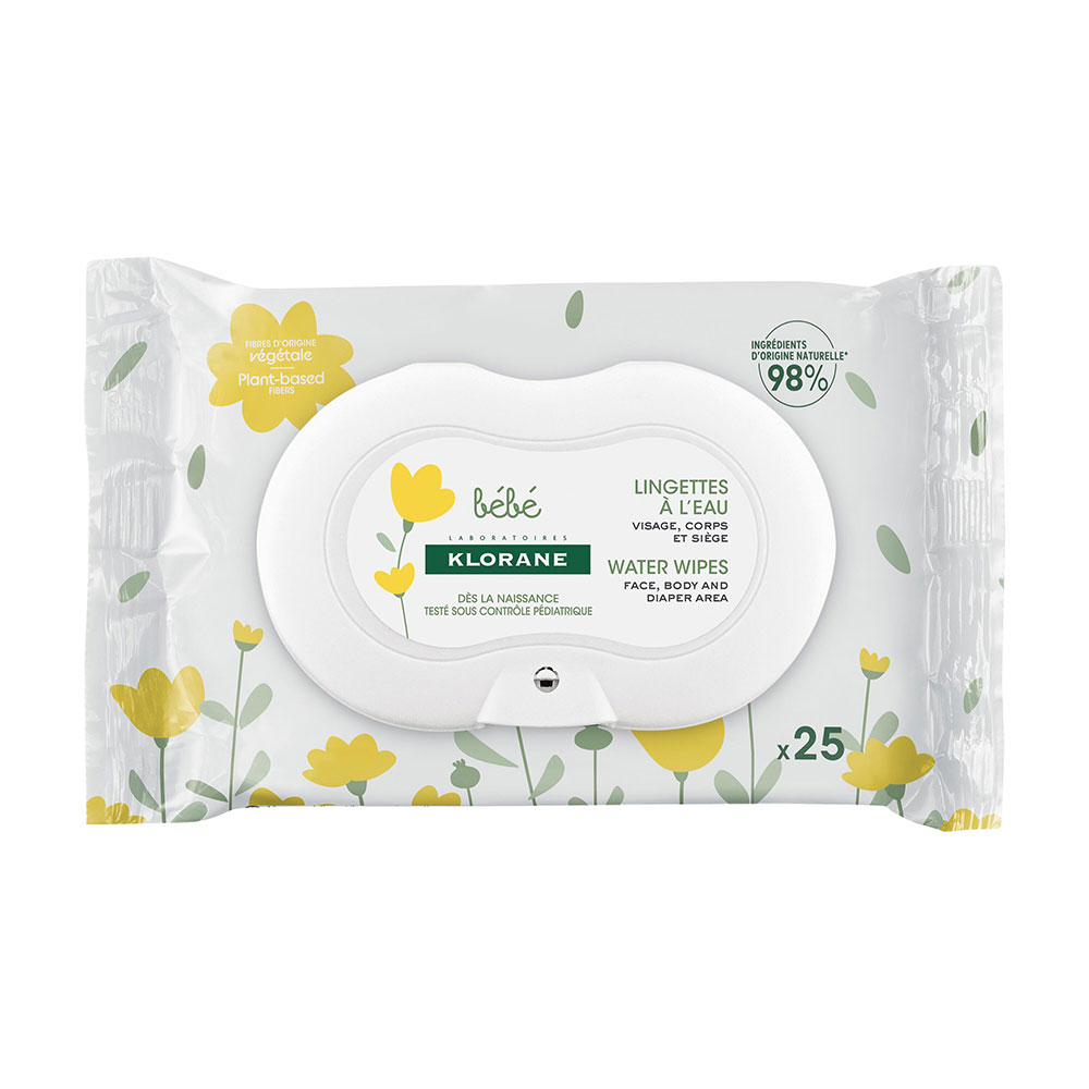 Klorane Bébé Lingettes Nettoyantes à l'eau x25