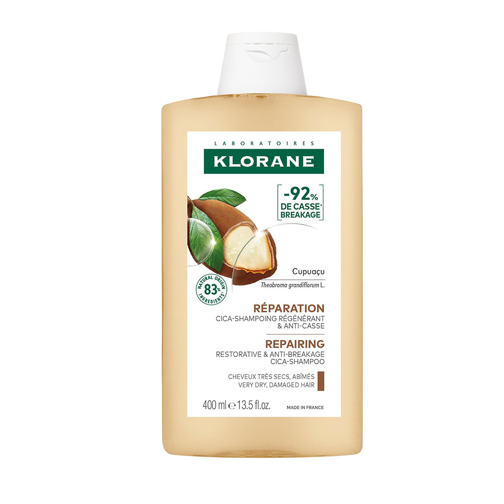 Klorane Cupuacu Cica-Shampoing régénérant et anti-casse Bio Cheveux Très Secs 400ml