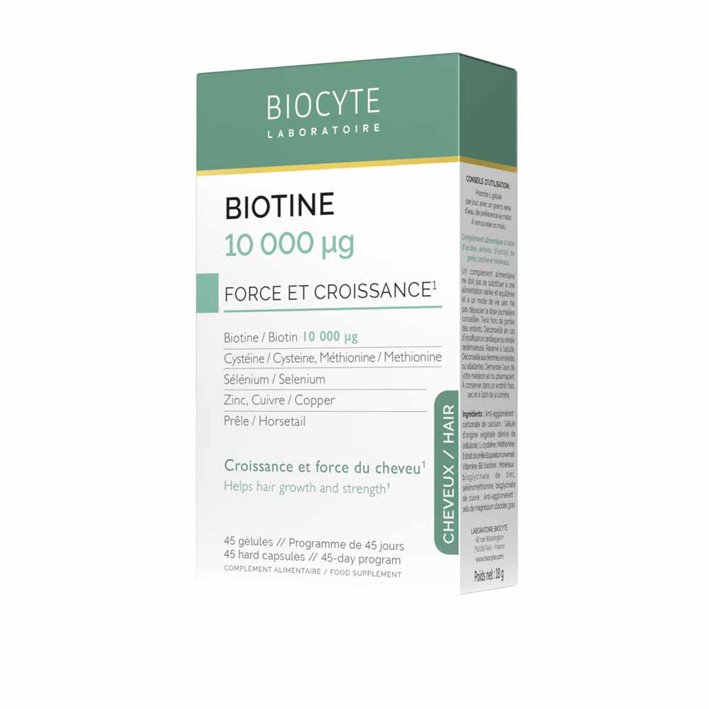 Biocyte Cheveux Biotine 10 000 µg Force capillaire 45 gélules