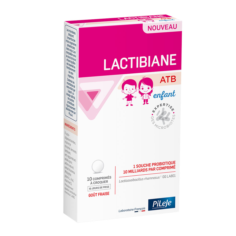 Pileje Lactibiane ATB Enfant Goût Fraise 10 comprimés à croquer