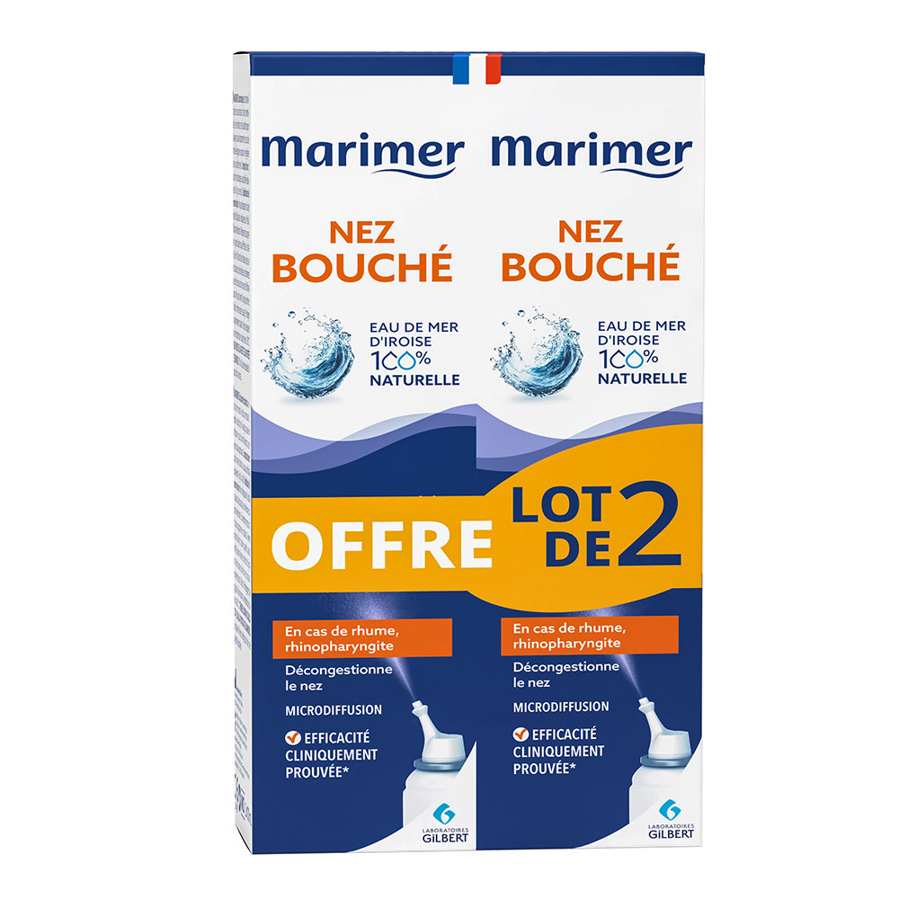 Marimer Spray Nez Bouché Rhume Rhinopharyngite 2x100ml