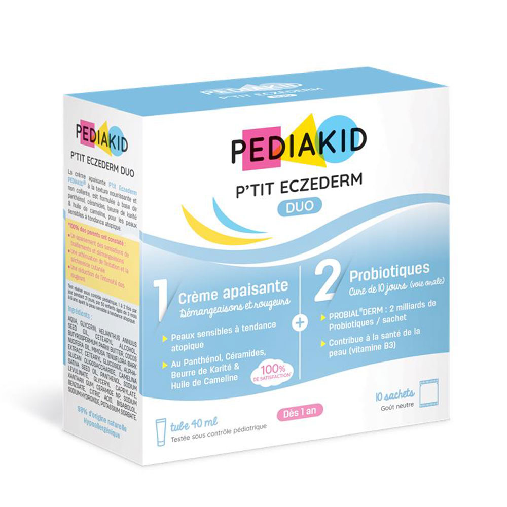 Pediakid P'Tit Eczederm Duo Probiotiques + Crème Apaisante 10 sachets + tube de 40ml